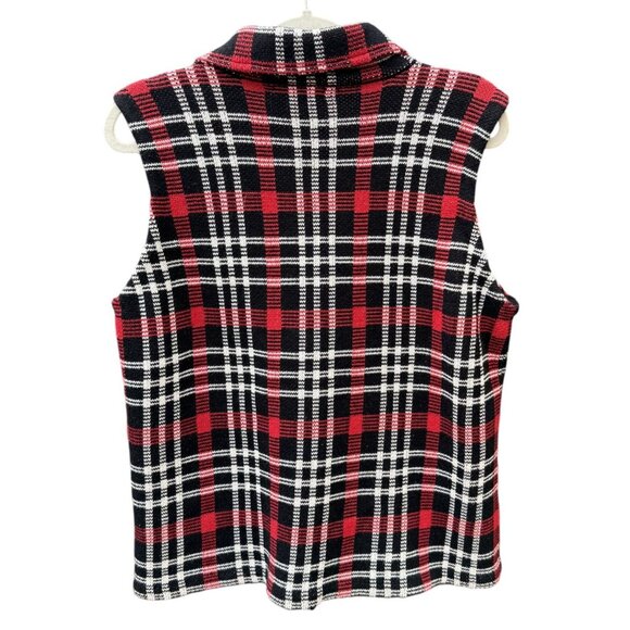 Chaps Womens Plaid Sleeveless Vest XL Red/Black Full Zip Design Fall Winter - Picture 3 of 6